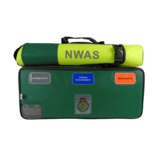 Green and yellow BLS Responder Medical Bag – durable medical bag and professional equipment bag, redesigned BLS bag with improved organisation and storage.
