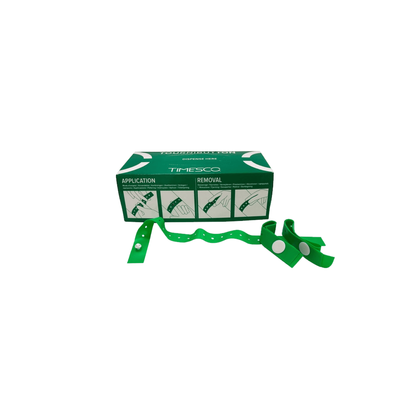 Green Tournibutton- Single use tourniquet