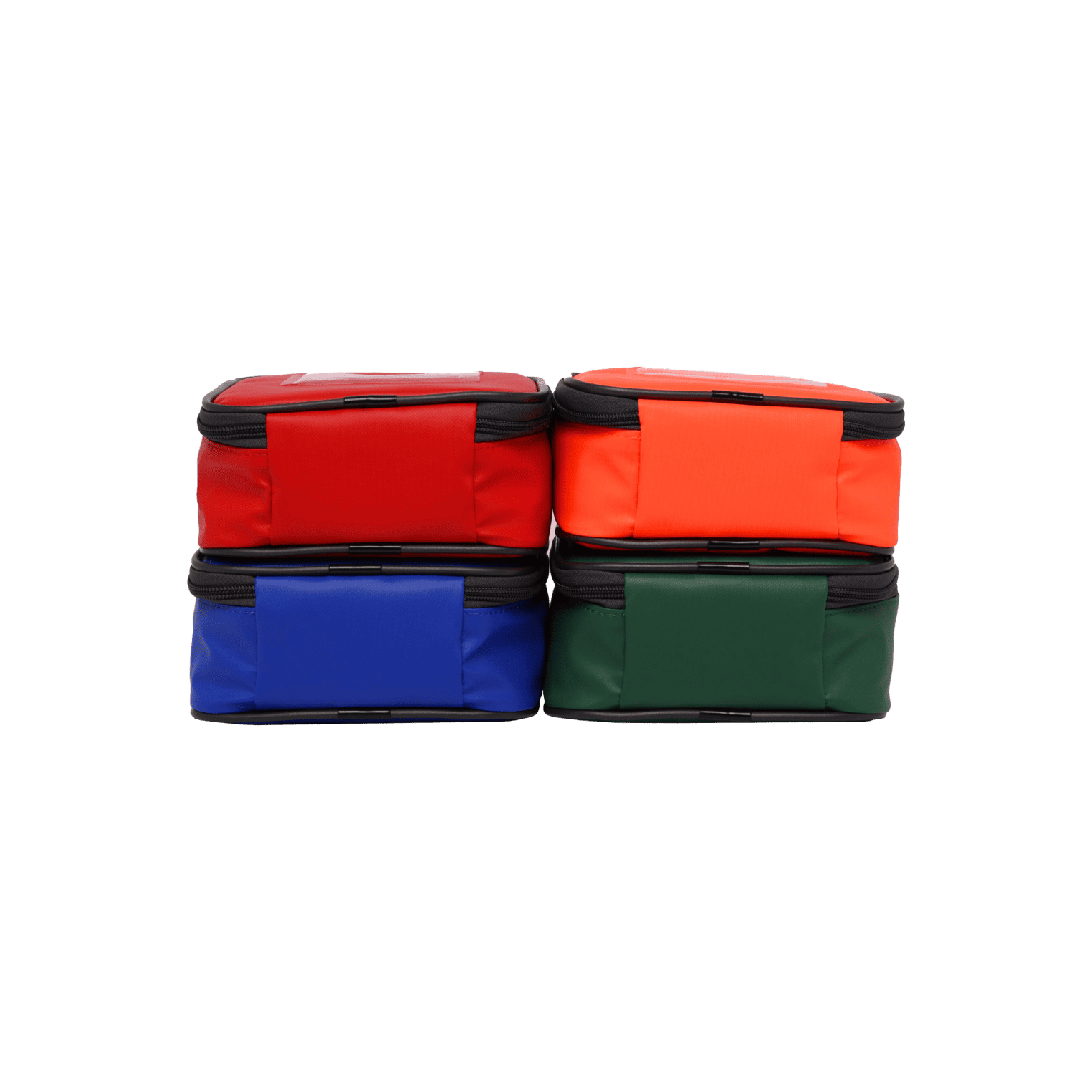 Pouch Set Pouch Set – four medical pouches in orange, red, blue, and green designed for the Medic Grab Bag, offering organised and hygienic medical storage.