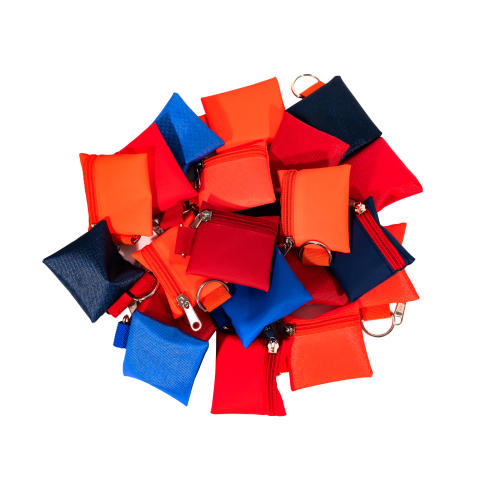 Orange blue and black Keyring Pouch