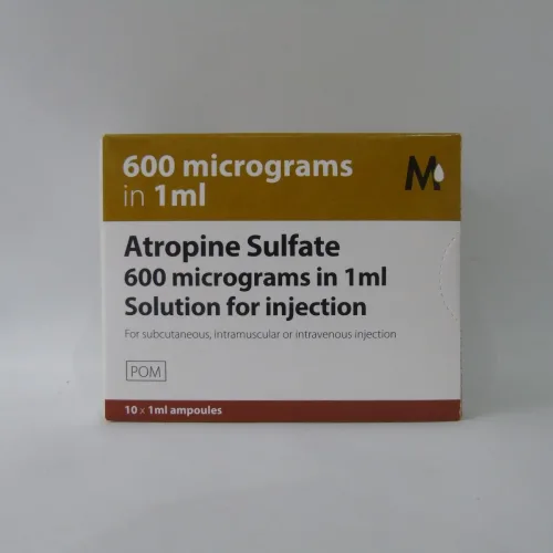 Atropine Ampoules 600mcg (Pack of 10) – Atropine Sulphate medicine UK used for emergency medical treatments, trusted by healthcare professionals.