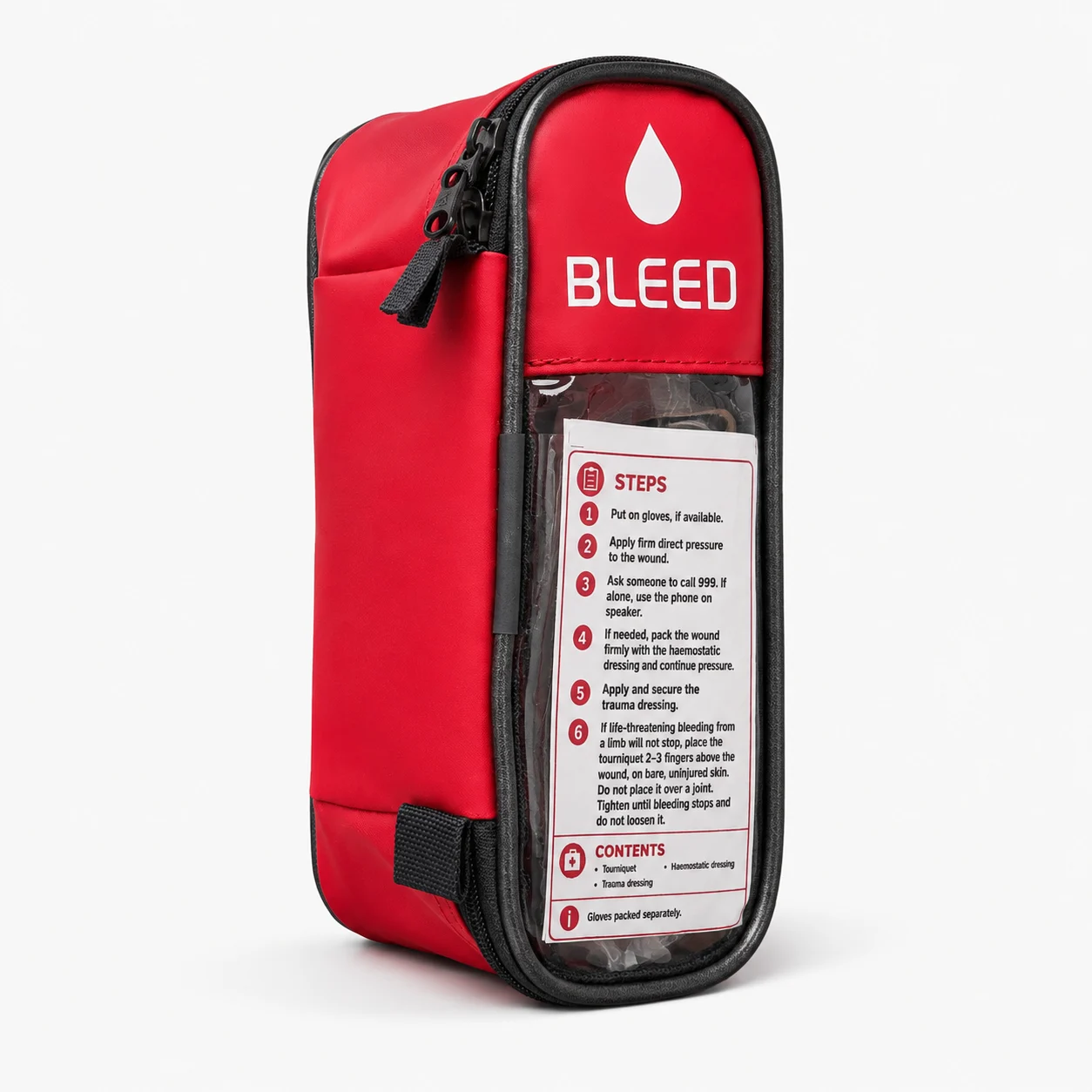 Openhouse First Aid Kit 13 Openhouse First Aid Kit BLEED Pouch - Angled View